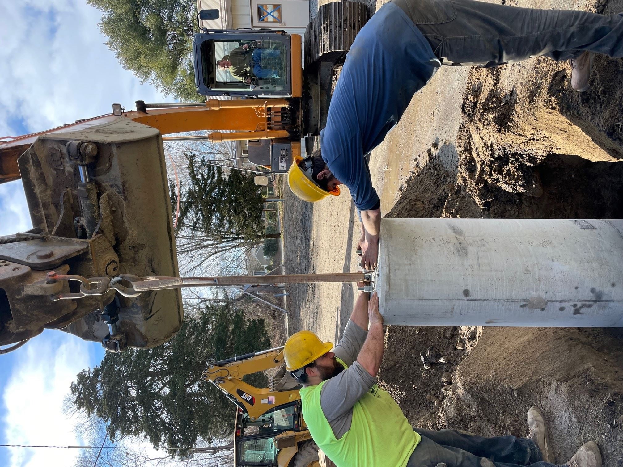Installation of the Light Pole Base at the Maintenance Garage